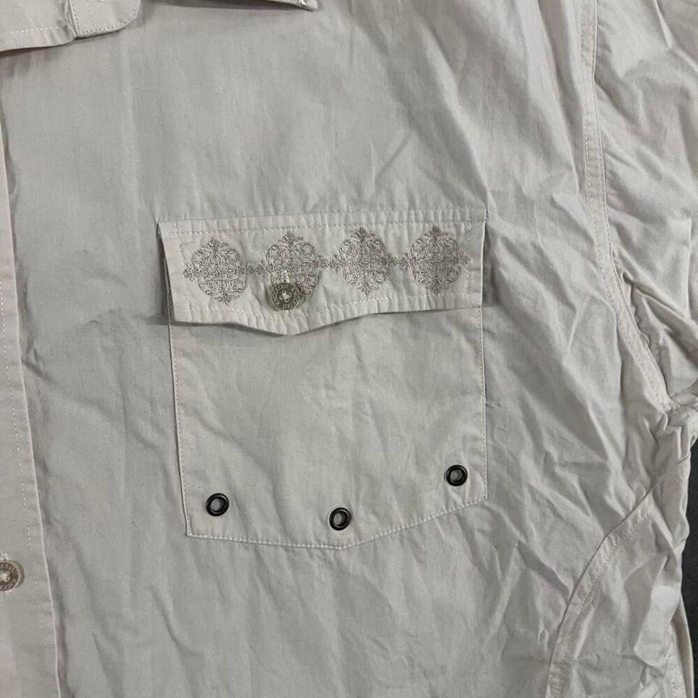 Knockout Y2K Embroidered Rhinestone Button Up Shirt 2XL - Picture 5 of 8